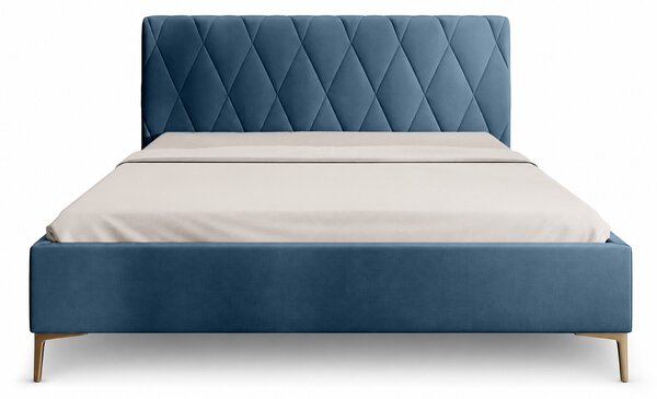 Čalúnená manželská posteľ Hilton 140x200 - modrá