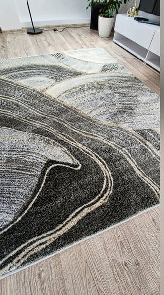HU Sivo-béžový abstraktný koberec Rio 936A-D.grey-Beige Rozmer: 60x100 cm