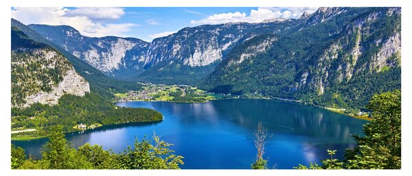 Obraz - Halštatské jazero, Hallstatt, Rakúsko (120x50 cm)