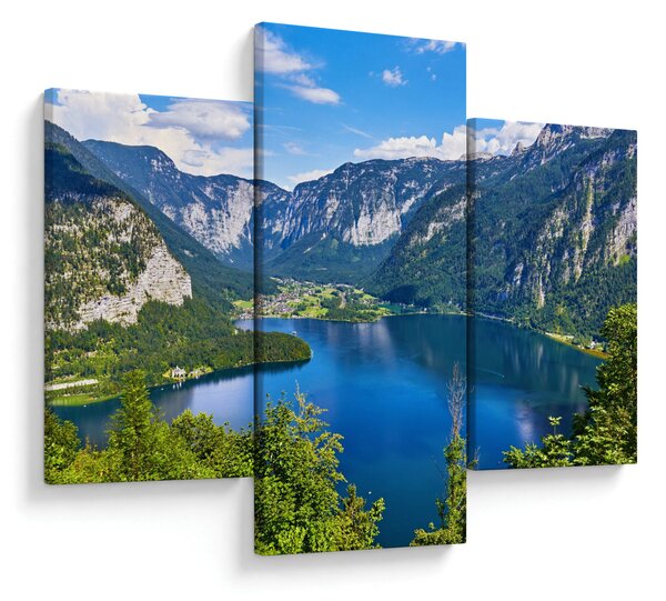 Obraz - Halštatské jazero, Hallstatt, Rakúsko (90x60 cm)