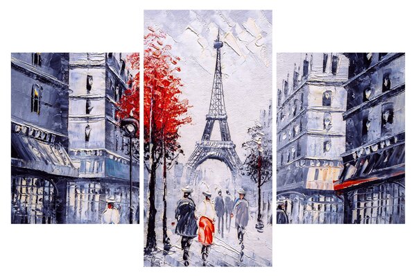 Obraz uličky v Paríži, olejomaľba (90x60 cm)