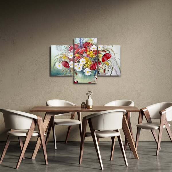 Obraz vázy s divokými kvetmi (90x60 cm)