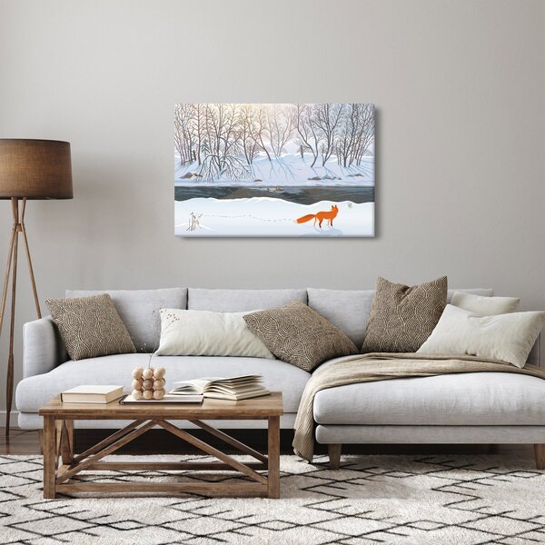 Obraz - Líška v zimnej krajine (90x60 cm)