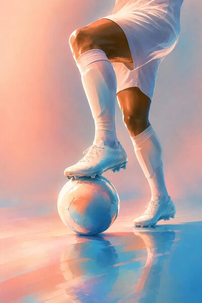 Futbalový detail - Metalický obraz 60x40cm