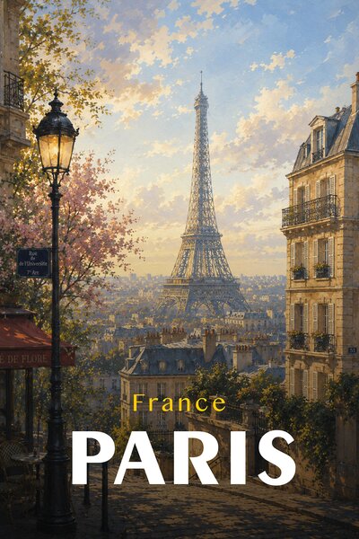 Paris - Metalický obraz 60x40cm