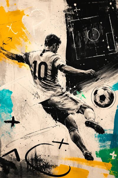 Futbal - Metalický obraz 60x40cm