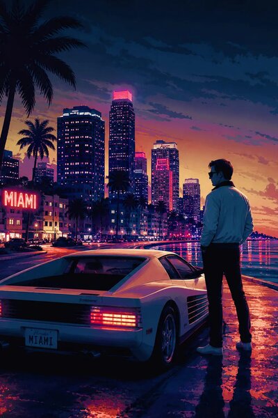Miami Vice - Metalický obraz 60x40cm