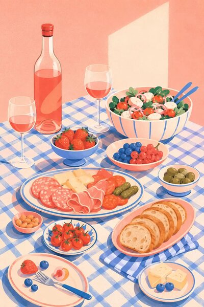 Piknik - Metalický obraz 60x40cm