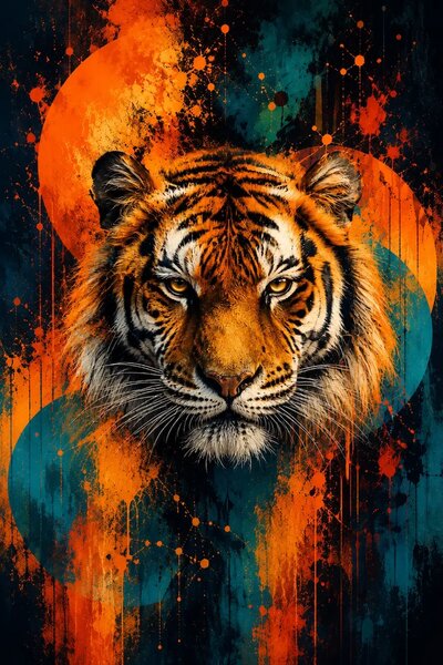 Tiger - Metalický obraz 60x40cm