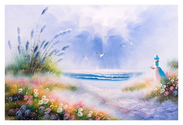 Obraz - Romantická pláž, olejomaľba (90x60 cm)