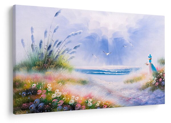 Obraz - Romantická pláž, olejomaľba (90x60 cm)
