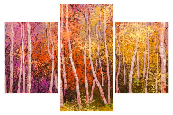 Obraz farebného lesa (90x60 cm)