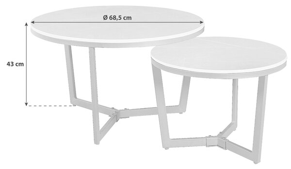 SADA KONFERENČNÝCH STOLÍKOV, tmavosivá, kov, kameň, 68,5/68,5/43 cm MID.YOU - Stolíky do obývačky, Online Only