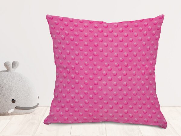 Biante Detská obliečka na vankúš Minky 3D bodky MKP-020 Ružovo fialová 70 x 90 cm