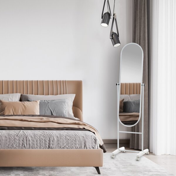 Stojace zrkadlo Nane Oval - 155x40x42 cm - Biela