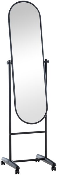 Stojace zrkadlo Nane Oval - 155x40x42 cm - Čierna