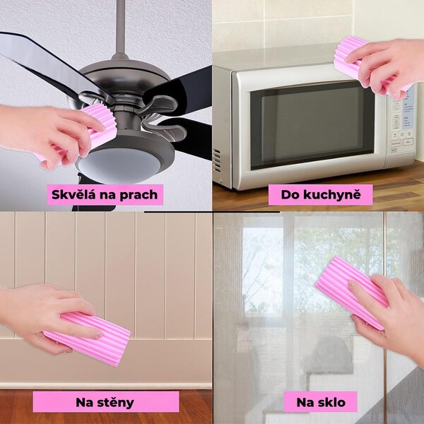 Hubka na prach, čistiaca hubka SCRUB DADDY DUSTER, ružová