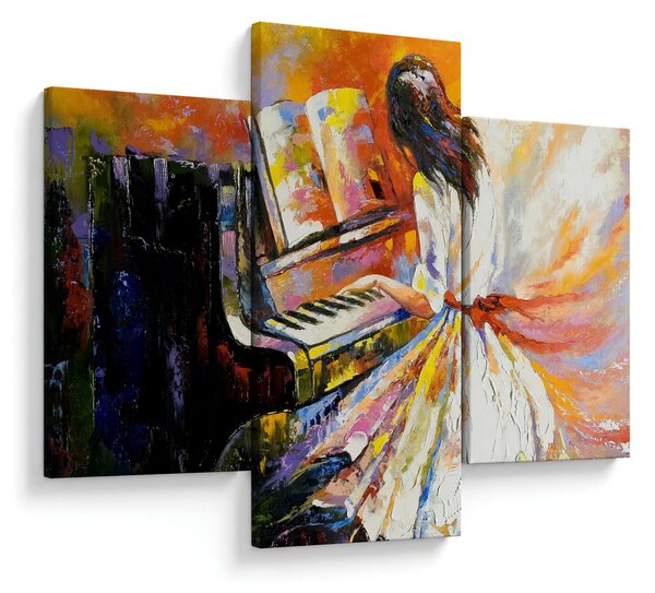 Obraz - Žena hrajúca na piáno (90x60 cm)