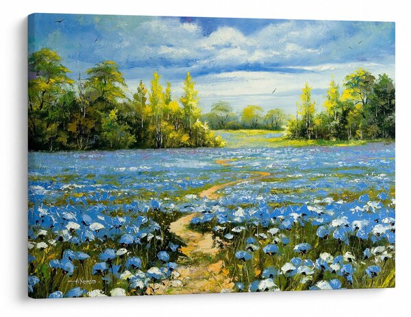 Obraz - Cestička v poli, olejomaľba (70x50 cm)