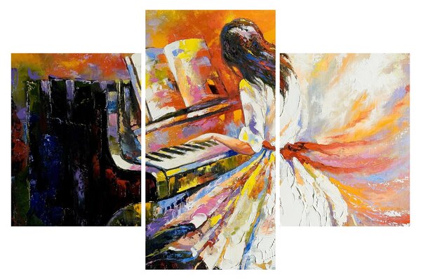 Obraz - Žena hrajúca na piáno (90x60 cm)