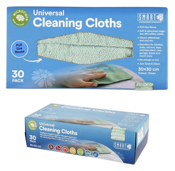 HITEKO (Smart microfiber system) 30ks univerzálnych utierok, handričiek na umývanie - v krabičke
