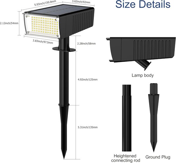 Bezdoteku LEDsolar 72 vonkajšie svetlo do zeme 2 ks, 72 LED, bezdrôtové, iPRO, 2W, studená farba