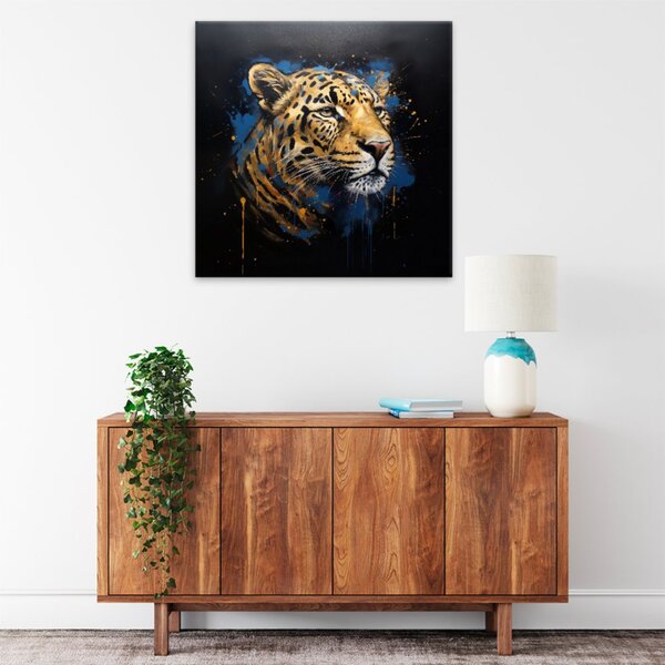 Obraz na plátne - Portrét jaguára - 40x40 cm
