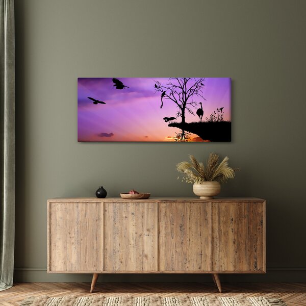 Obraz - Siluety zvierat (120x50 cm)