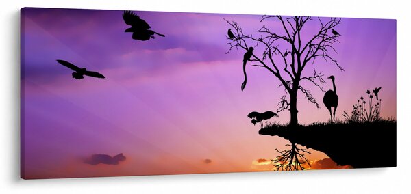 Obraz - Siluety zvierat (120x50 cm)