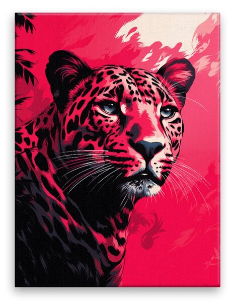Obraz na plátne - Leopard v ružovej 02 - 30x40 cm