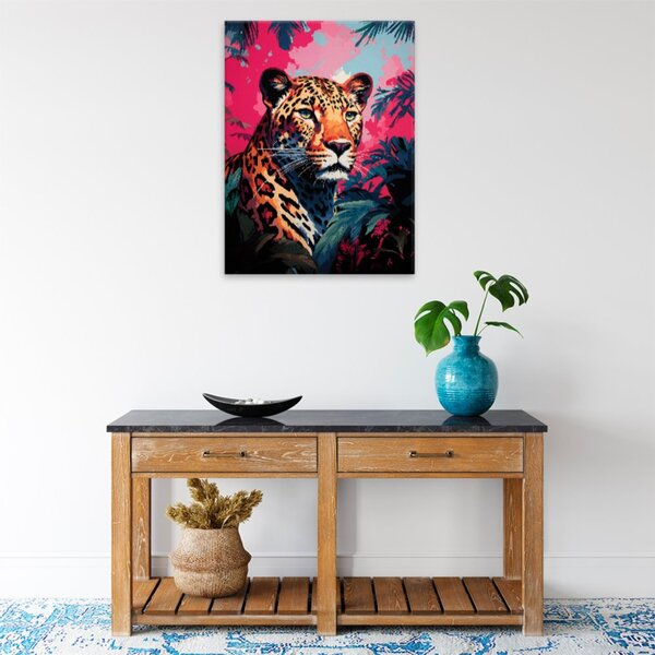 Obraz na plátne - Leopard v džungli - 30x40 cm