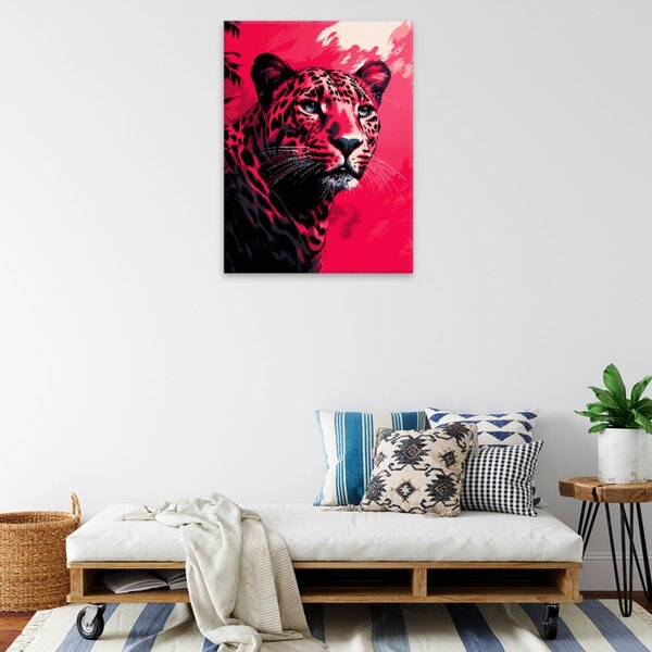 Obraz na plátne - Leopard v ružovej 02 - 30x40 cm