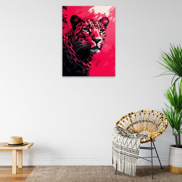 Obraz na plátne - Leopard v ružovej 02 - 30x40 cm