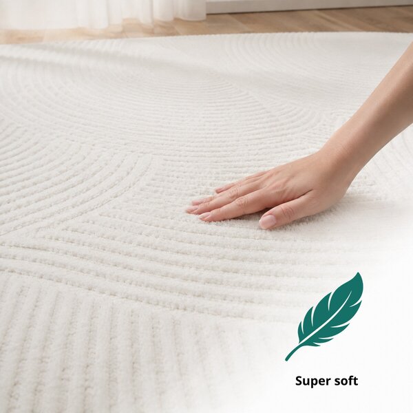 Angel Carpet, Kusový koberec Zafiro 25 Cream, 60x110, biela, kancelária