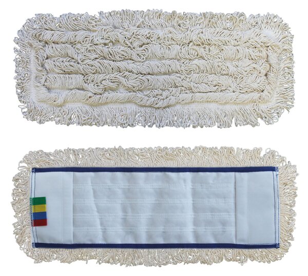 Mop s vreckami Standard, 50 cm - bavlna, biela