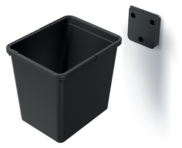 Prosperplast Závesný odpadkový kôš SYSTEMA BASIC, 23 l, 36 x 27 x 33cm, čierny
