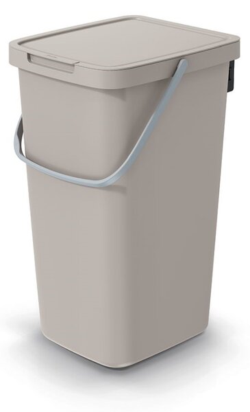 Prosperplast Závesný odpadkový kôš s vekom SYSTEMA Q, 25 l, 30 x 26 x 48,5 cm béžová