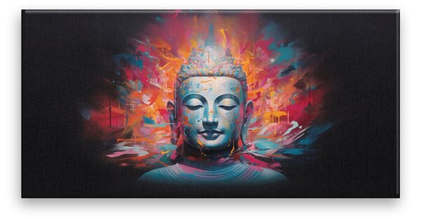 Obraz na plátne - Maľovaný Budha - 60x30 cm
