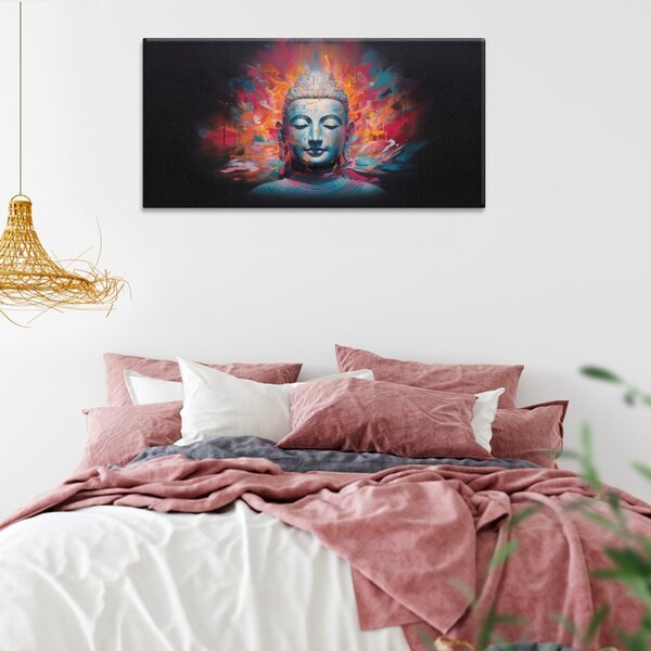 Obraz na plátne - Maľovaný Budha - 60x30 cm