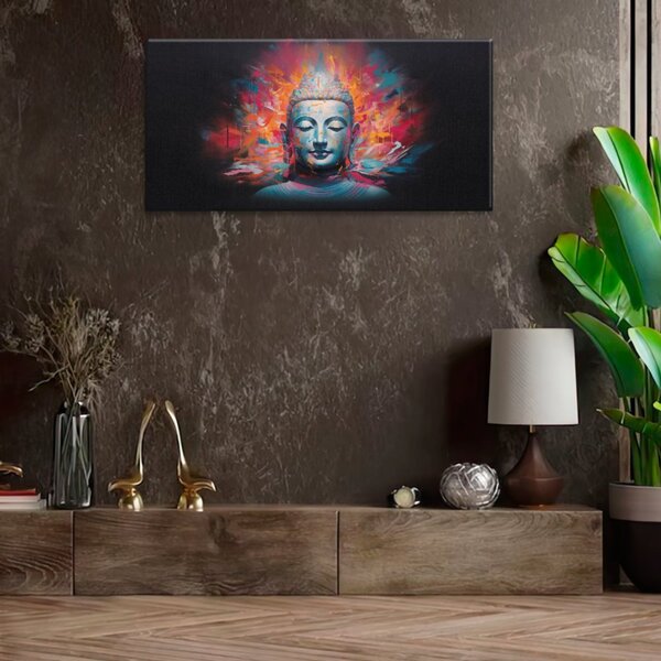 Obraz na plátne - Maľovaný Budha - 60x30 cm