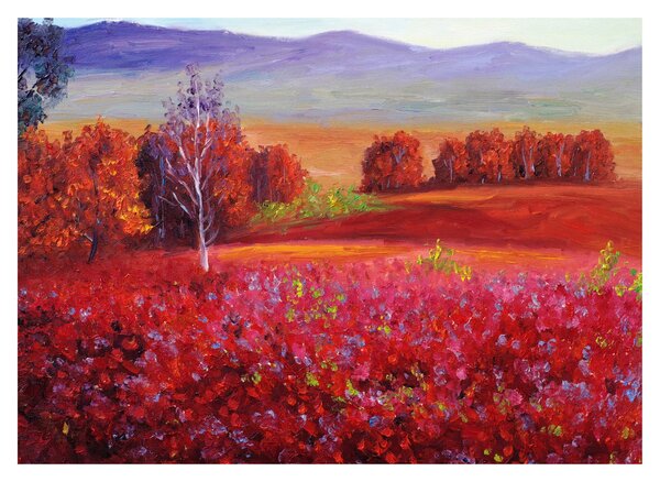Obraz červenej krajiny (70x50 cm)