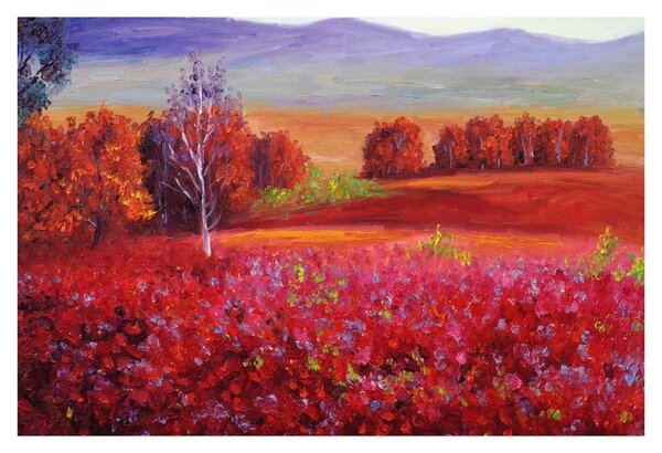 Obraz červenej krajiny (90x60 cm)