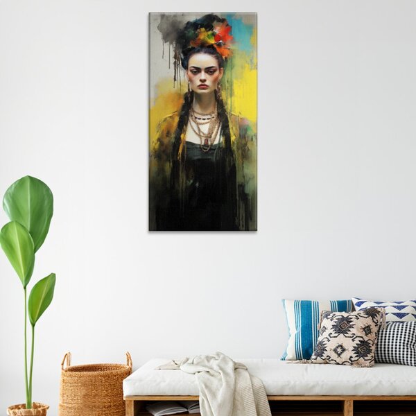 Obraz na plátne - Tajomná Frida Kahlo - 30x60 cm