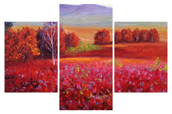 Obraz červenej krajiny (90x60 cm)
