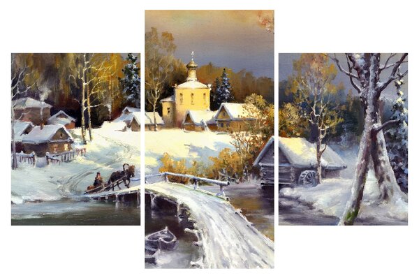 Obraz - Zimné mestečko (90x60 cm)
