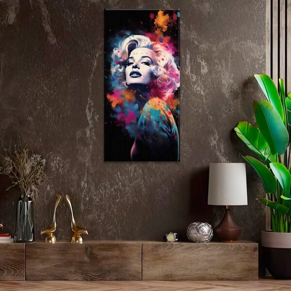 Obraz na plátne - Marilyn Monroe v reflektoroch - 30x60 cm