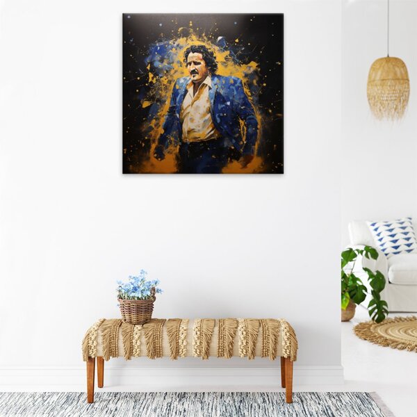 Obraz na plátne - Pablo Escobar v modrej - 40x40 cm