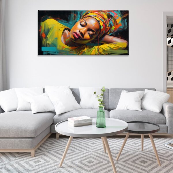 Obraz na plátne - Odpočívajúca africká žena - 60x30 cm
