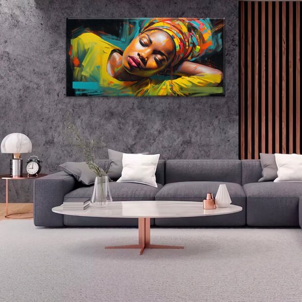 Obraz na plátne - Odpočívajúca africká žena - 60x30 cm