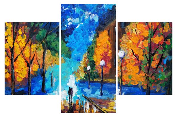 Obraz - Milenci, Pointilizmus (90x60 cm)